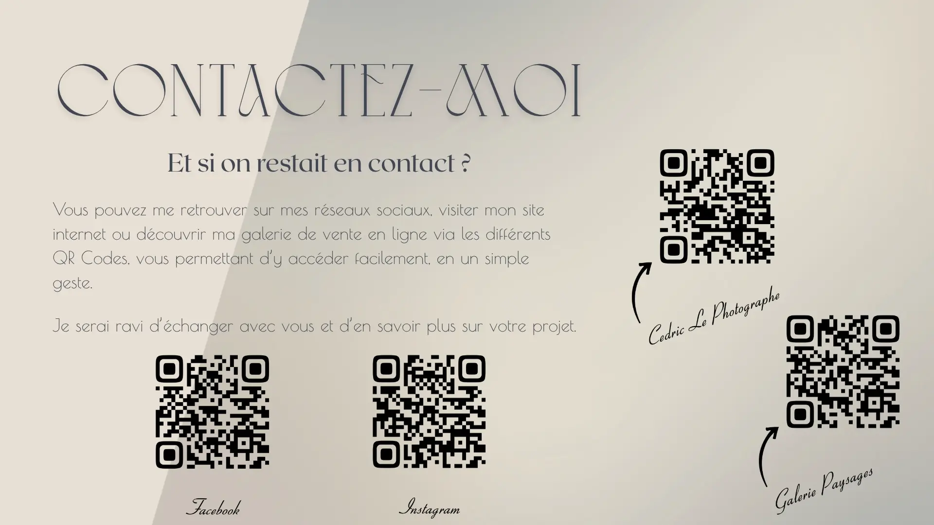 Contactez-moi et QR Codes